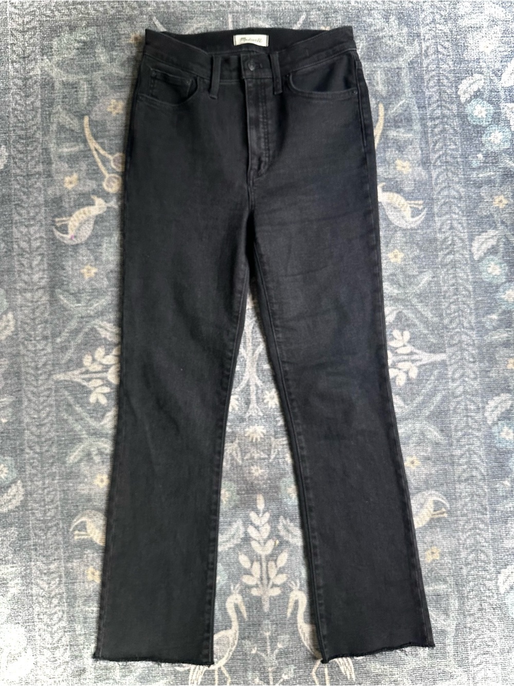 Madewell Cali Demi-Boot Black Jeans 28T Raw Hem